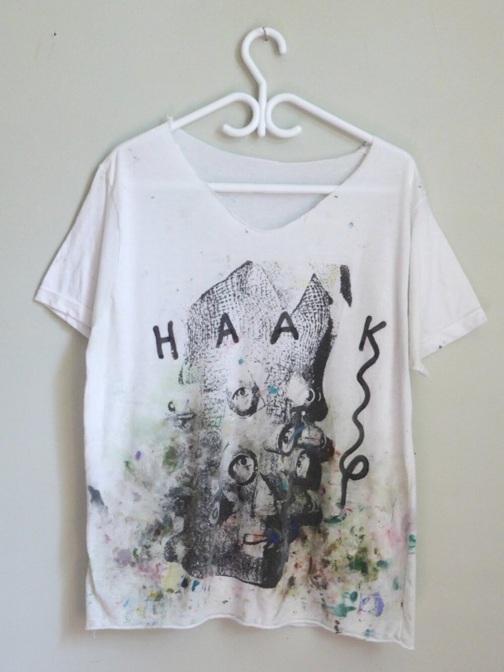 Handcrafted Distressed Silkscreen Art Tee – Paint Splatter Graphic T-Shirt | One
